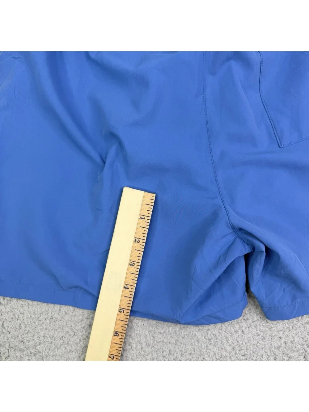 HUGO Men's Swim Trunks Blue White Logo Elastic Waist Mesh Lined Size L